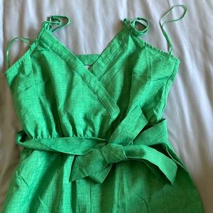 Women’s green linen jumpsuit
